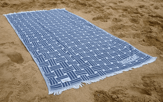 Wicker Weave Collection Turkish Towel - Siesta Blue image